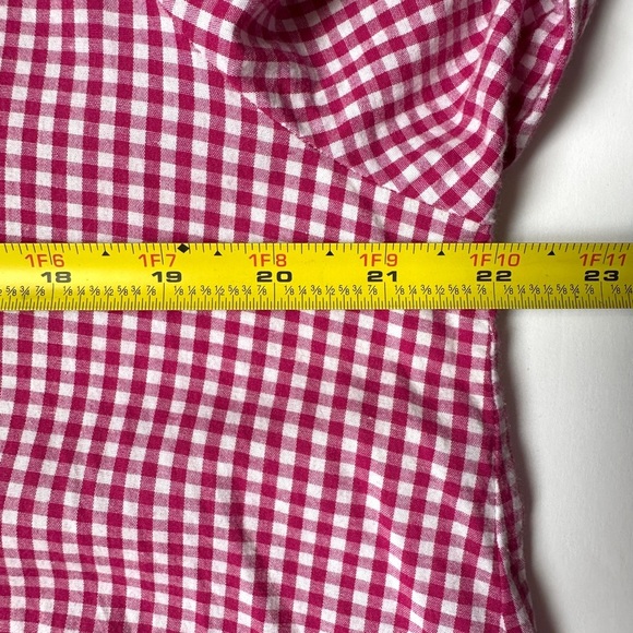 Free People Dress Women’s | Sz Large | Red Gingham | Bell Sleeve | V- Neck |Boho - Picture 5 of 8